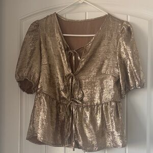 Metallic Gold Women's Top